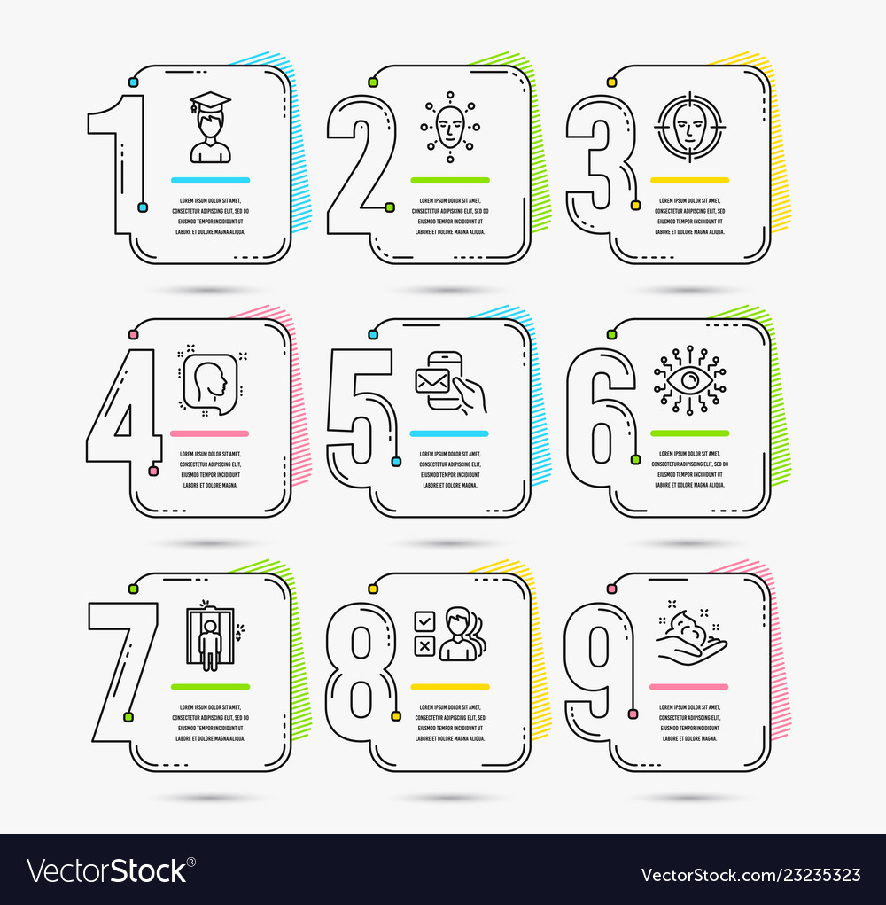 Elevator face biometrics and artificial vector image Elevator face biometrics and artificial