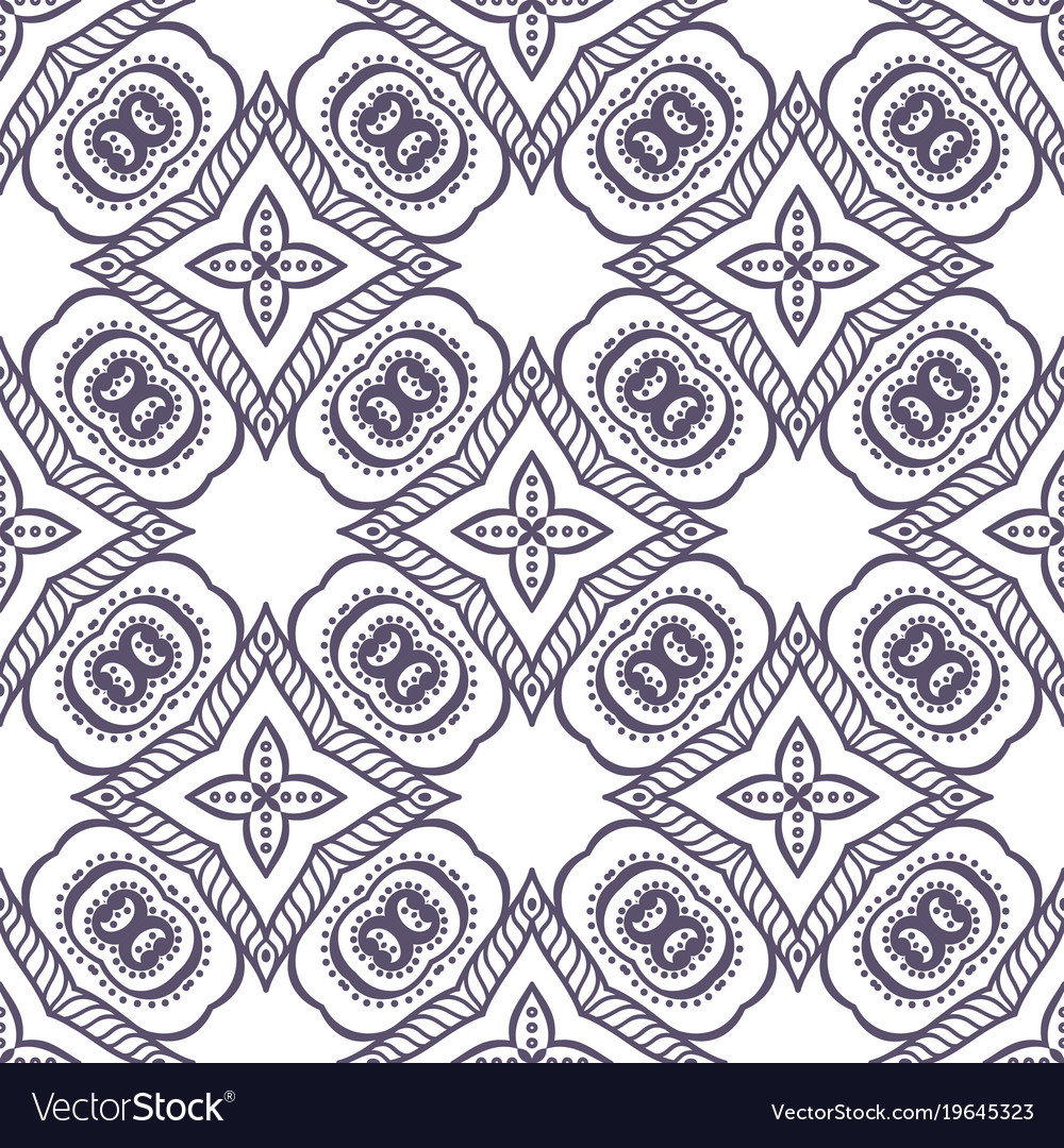 Ethnic floral seamless pattern with mandalas