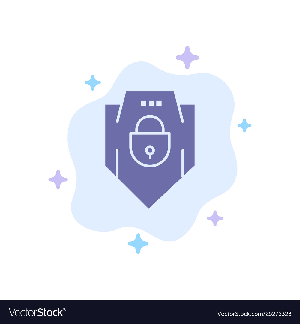 Internet password shield web security blue icon vector image Internet password shield web security blue icon