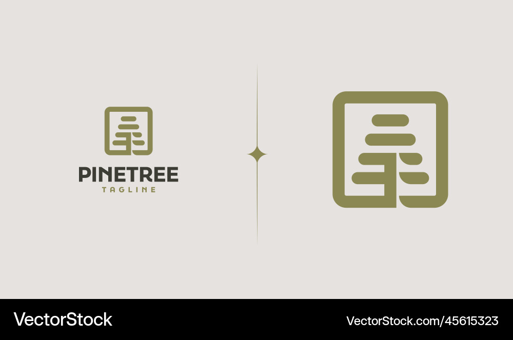 Pine tree logo template universal creative Vector Image