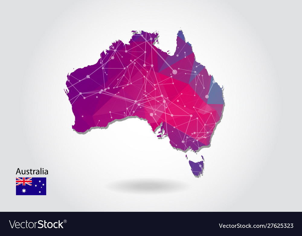 Polygonal australia map low poly design made