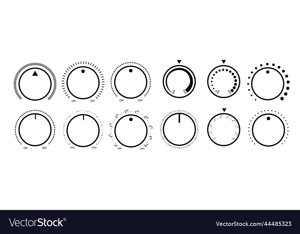 Round scale and controller volume level knob vector image Round scale and controller volume level knob