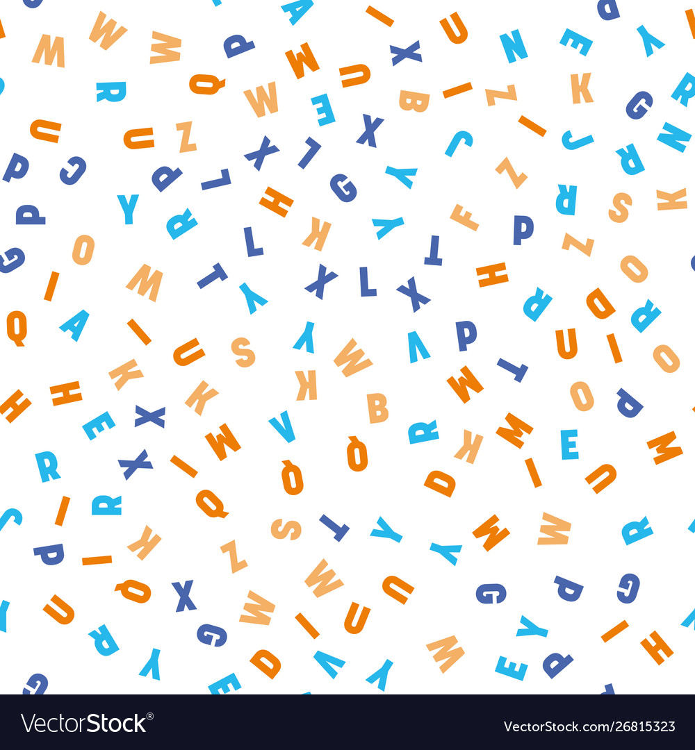 Seamless pattern colorful letters random order vector image Seamless pattern colorful letters random order