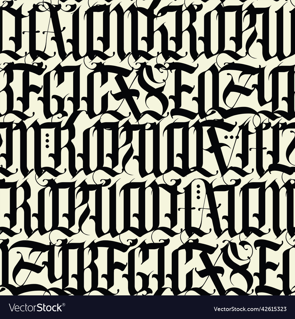 Seamless pattern of capital gothic letters Vector Image