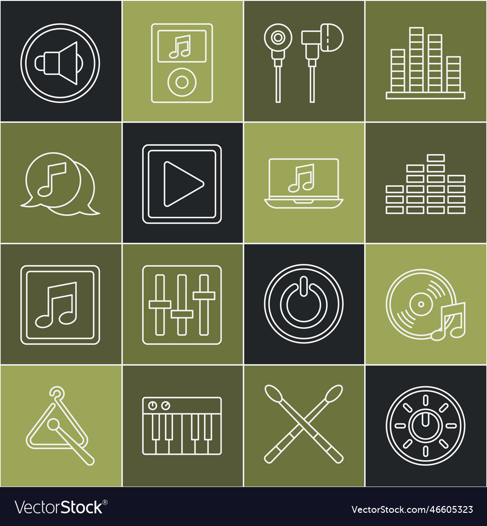 Set line dial knob level technology settings vector image Set line dial knob level technology settings