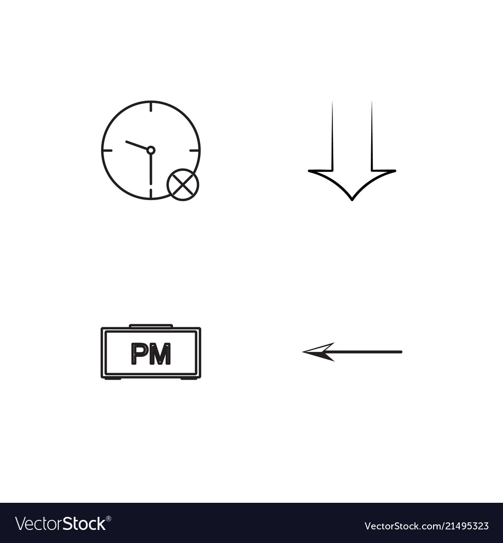 Time linear icons set simple outline