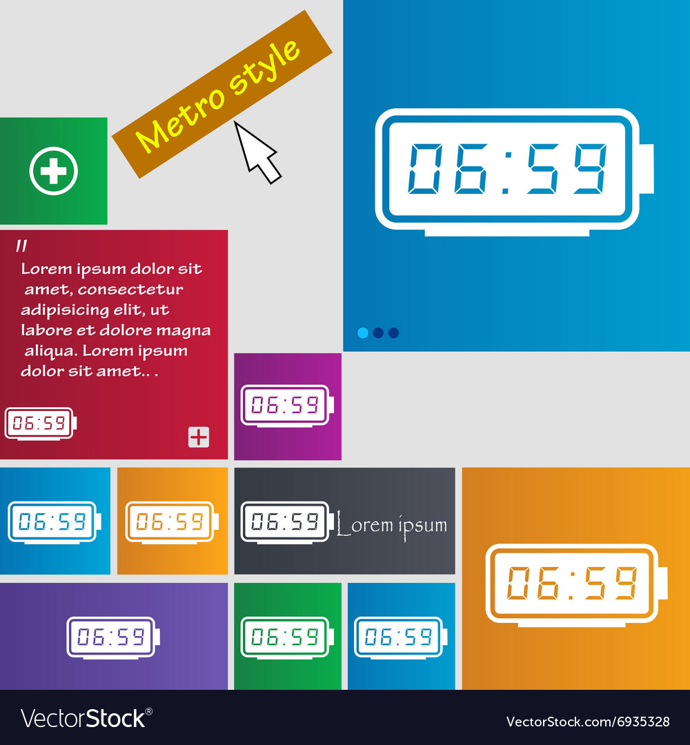 Alarm clock icon sign buttons modern interface