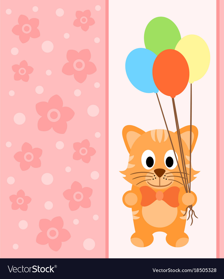 Background card with funny cat