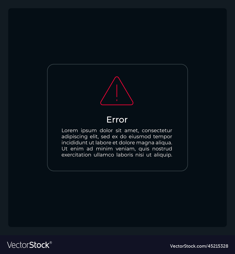 Error warning info ui element template Royalty Free Vector