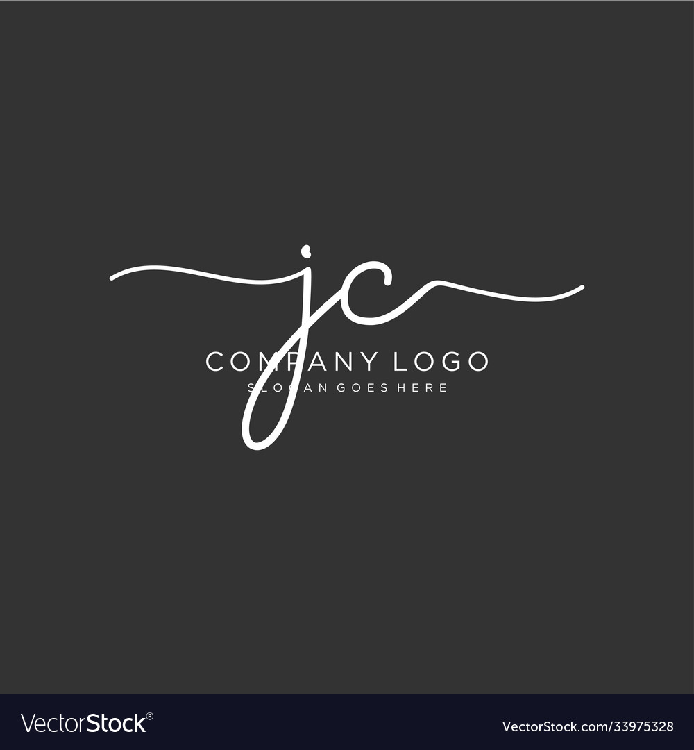 Initial jc handwriting logo with circle template