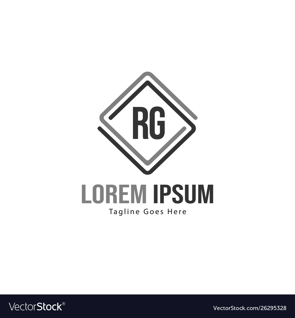 Original rg Logo Vorlage mit modernem Rahmen vector image Original rg Logo Vorlage mit modernem Rahmen