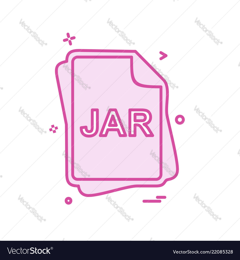 Jar file type icon design vector image Jar file type icon design