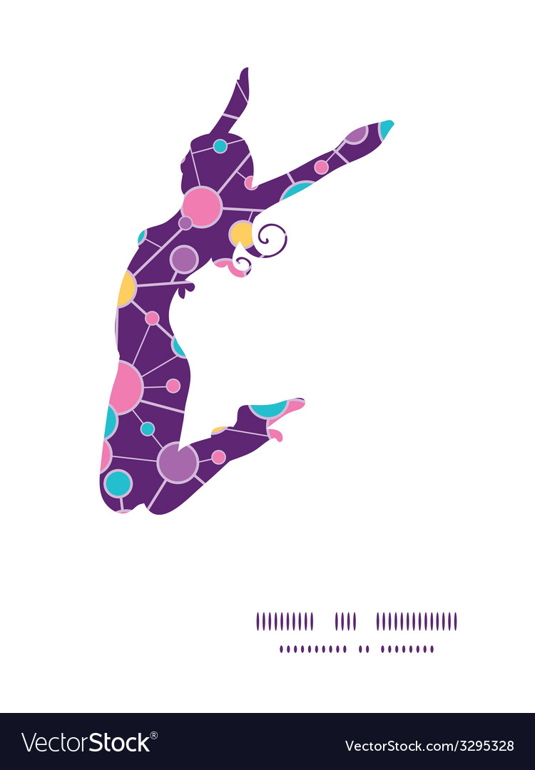 Molecular structure jumping girl silhouette