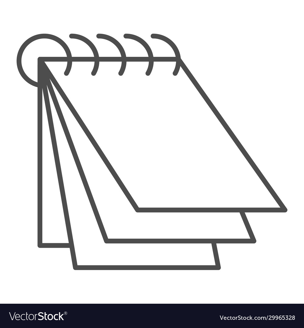 Notebook dünne Linie Symbol Notizblock vector image Notebook dünne Linie Symbol Notizblock