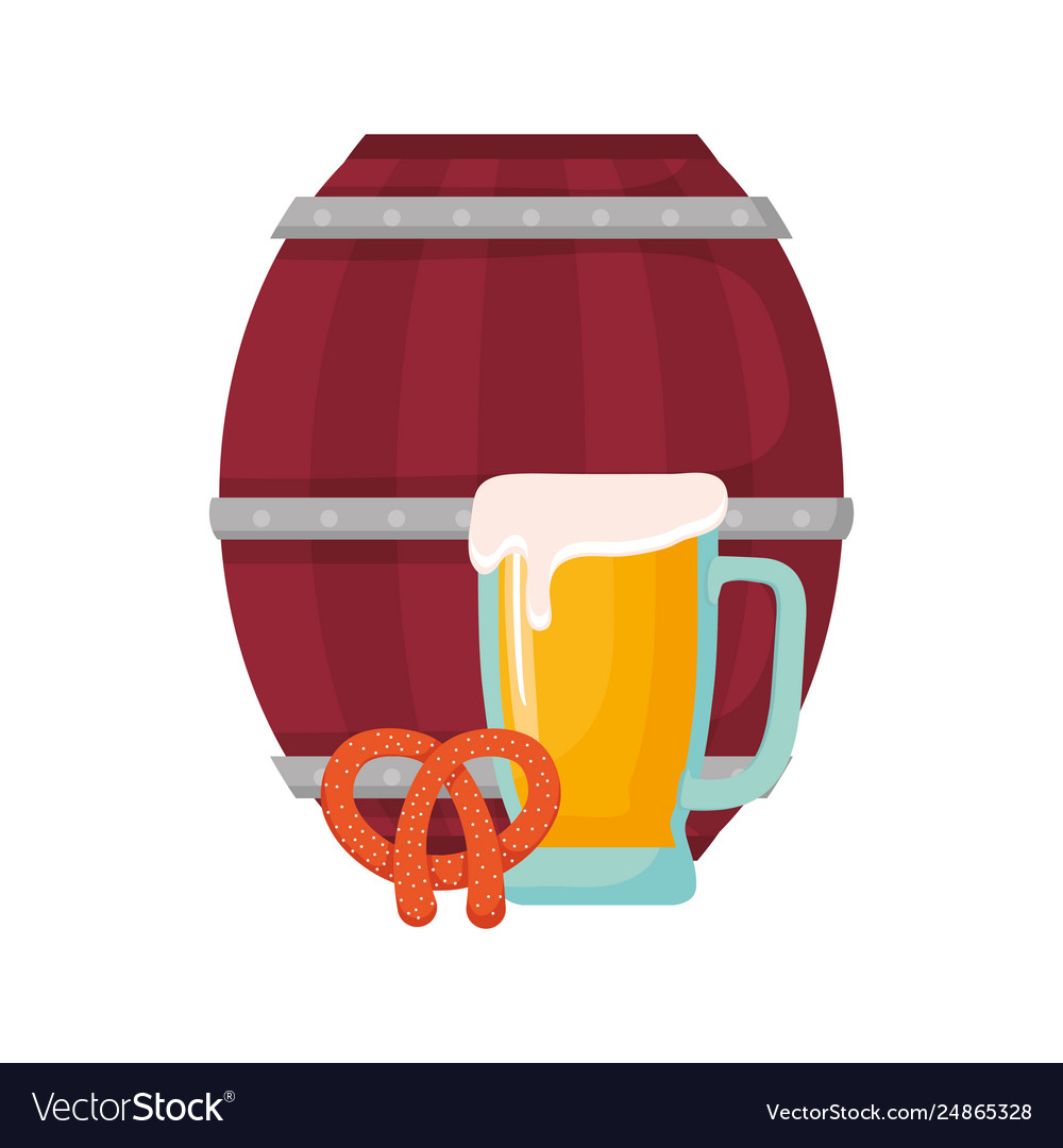 Oktoberfest beer barrel glass pretzel celebration