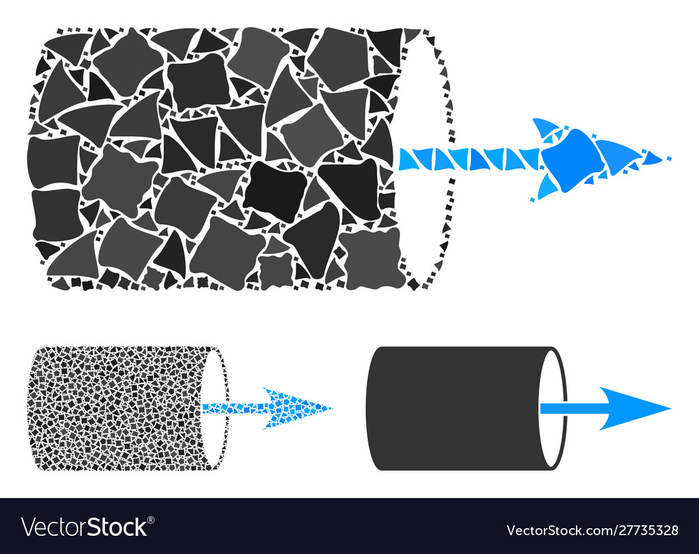 Pipe direction mosaic icon bumpy items vector image Pipe direction mosaic icon bumpy items