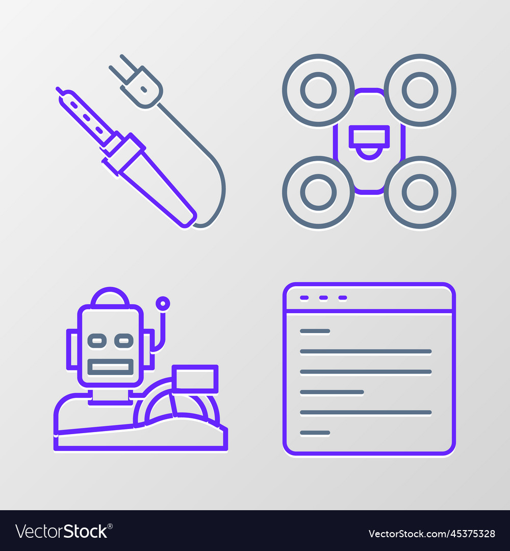 Zeile Computer api Schnittstelle Roboter humanoid vector image Zeile Computer api Schnittstelle Roboter humanoid