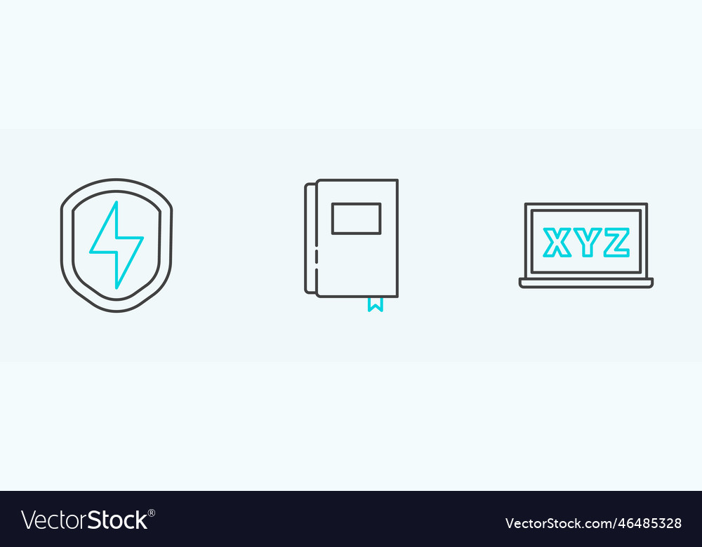 Set line xyz coordinate system secure shield vector image Set line xyz coordinate system secure shield
