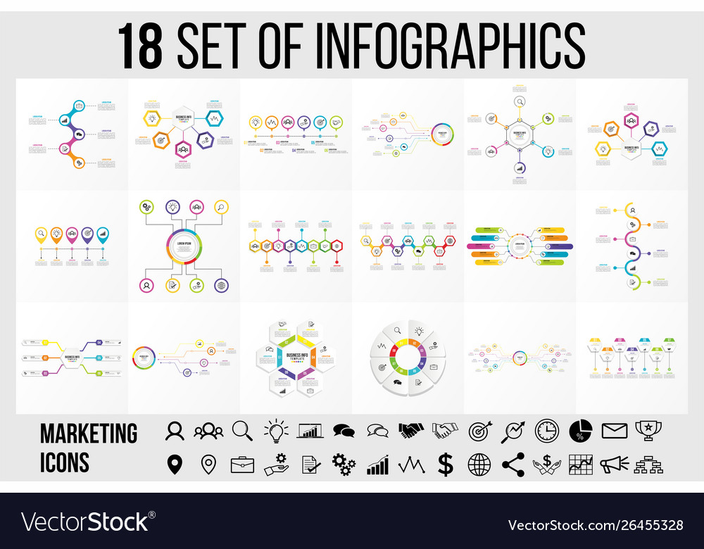 Set of infographics elements design template