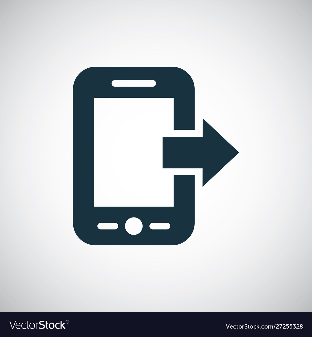 Smartphone arrow icon for web and ui on white