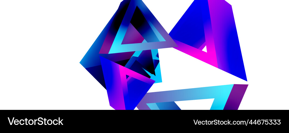 3d triangle abstract background basic shape Vector Image