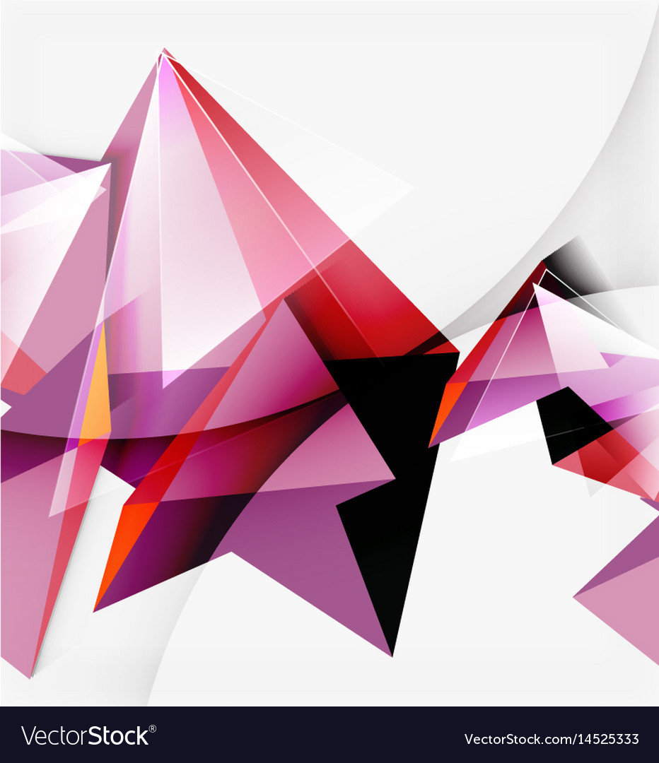 3d triangles and pyramids abstract geometric Vector Image