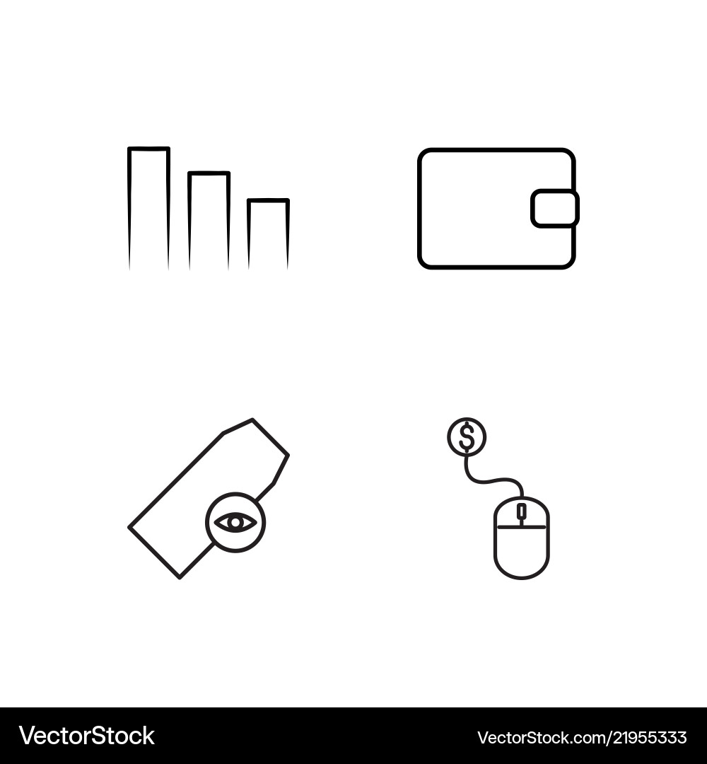 Business simple outlined icons set Royalty Free Vector Image
