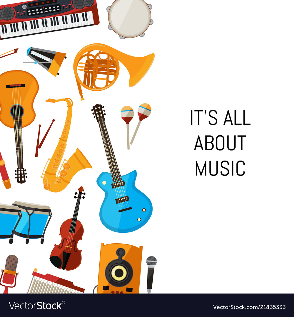 Cartoon musical instruments background Royalty Free Vector Cartoon musical instruments background Royalty Free Vector