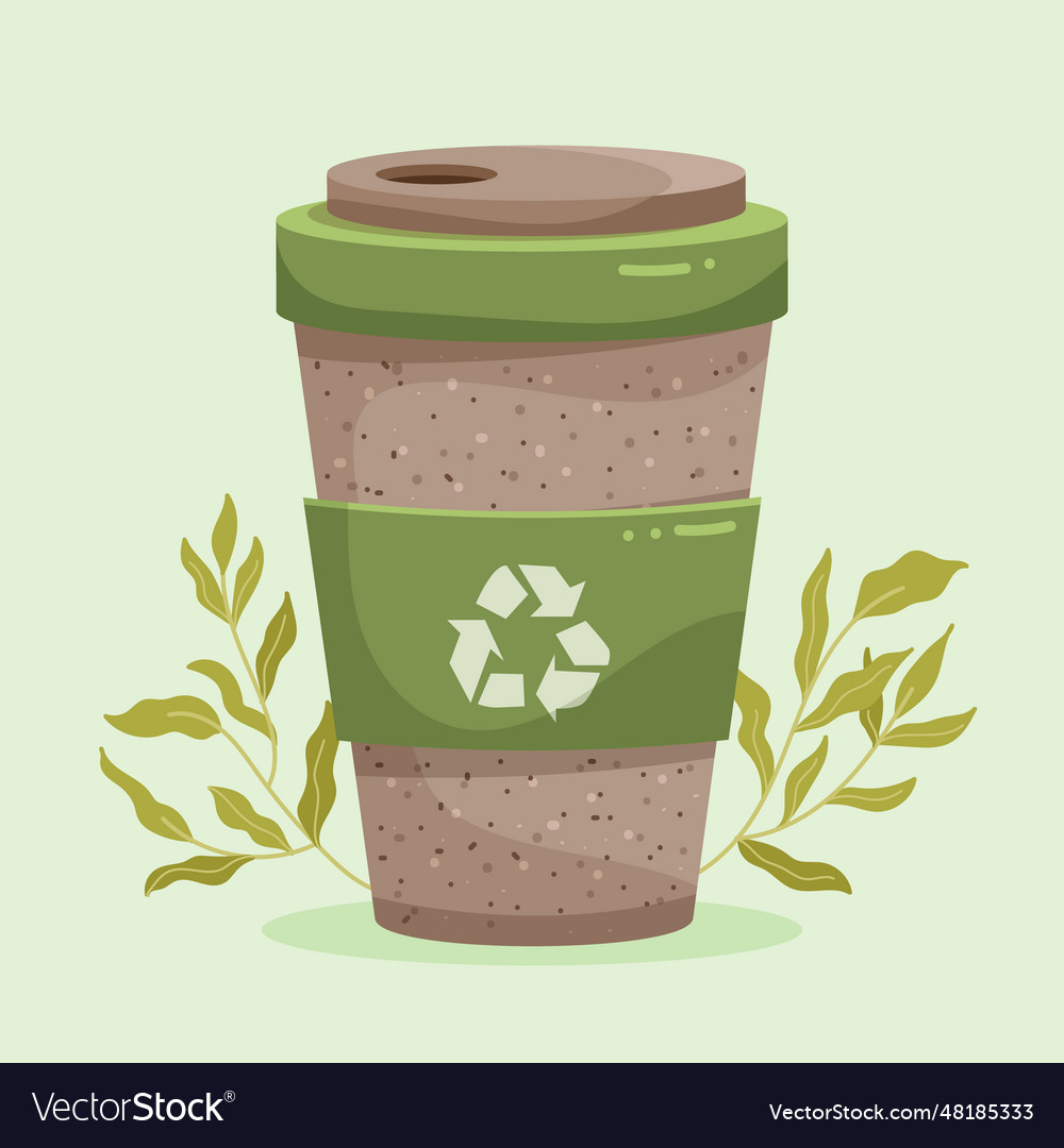 Flat design eco cup