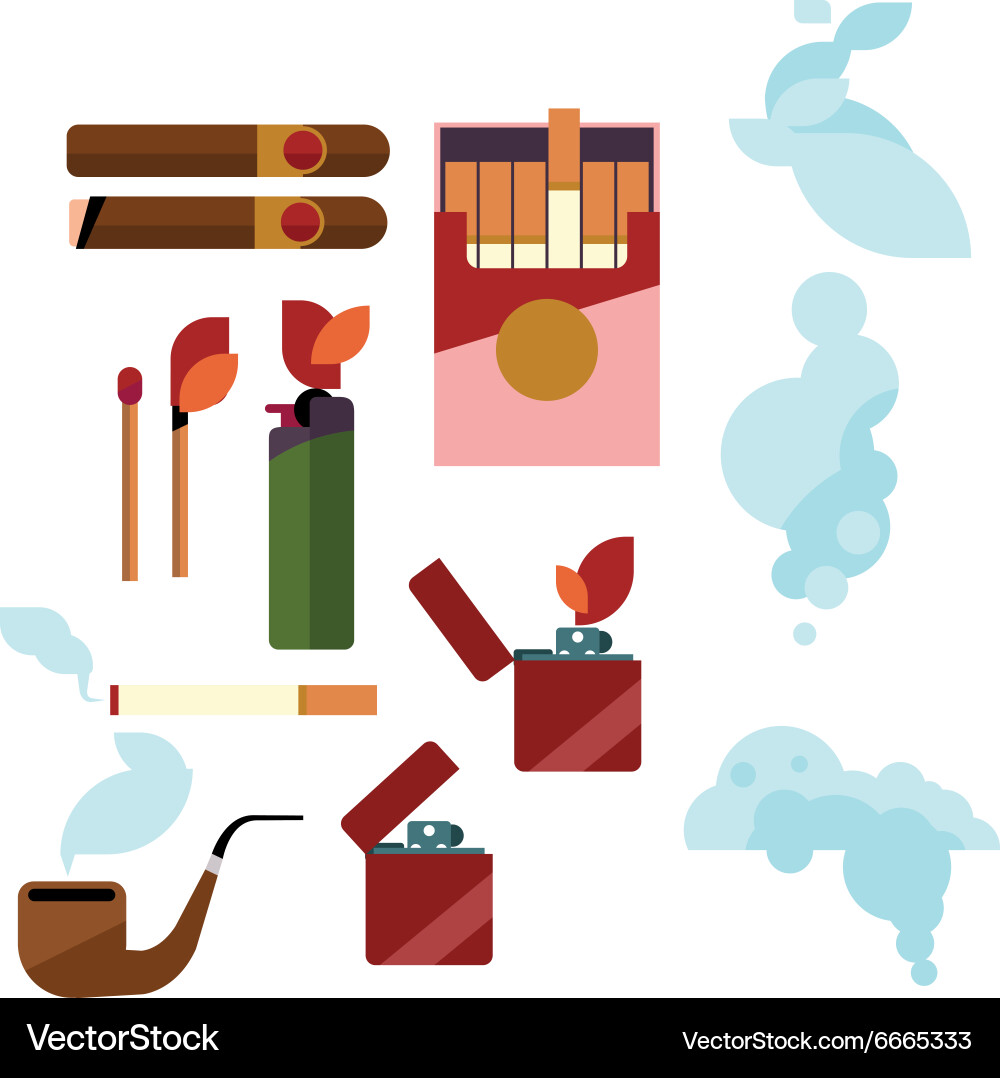 Flat set Royalty Free Vector Image - VectorStock