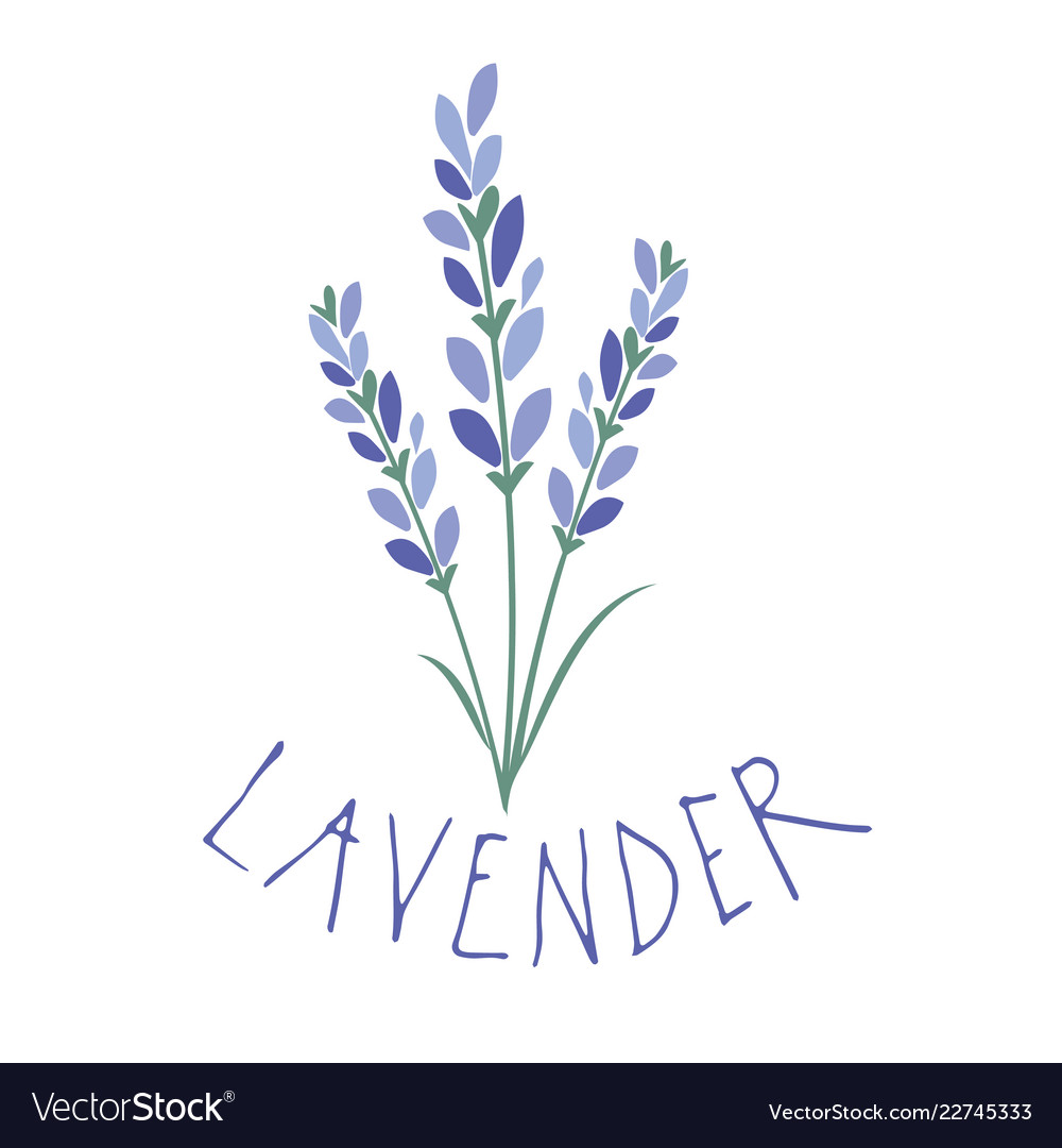 Lavender flower logo design text hand drawn