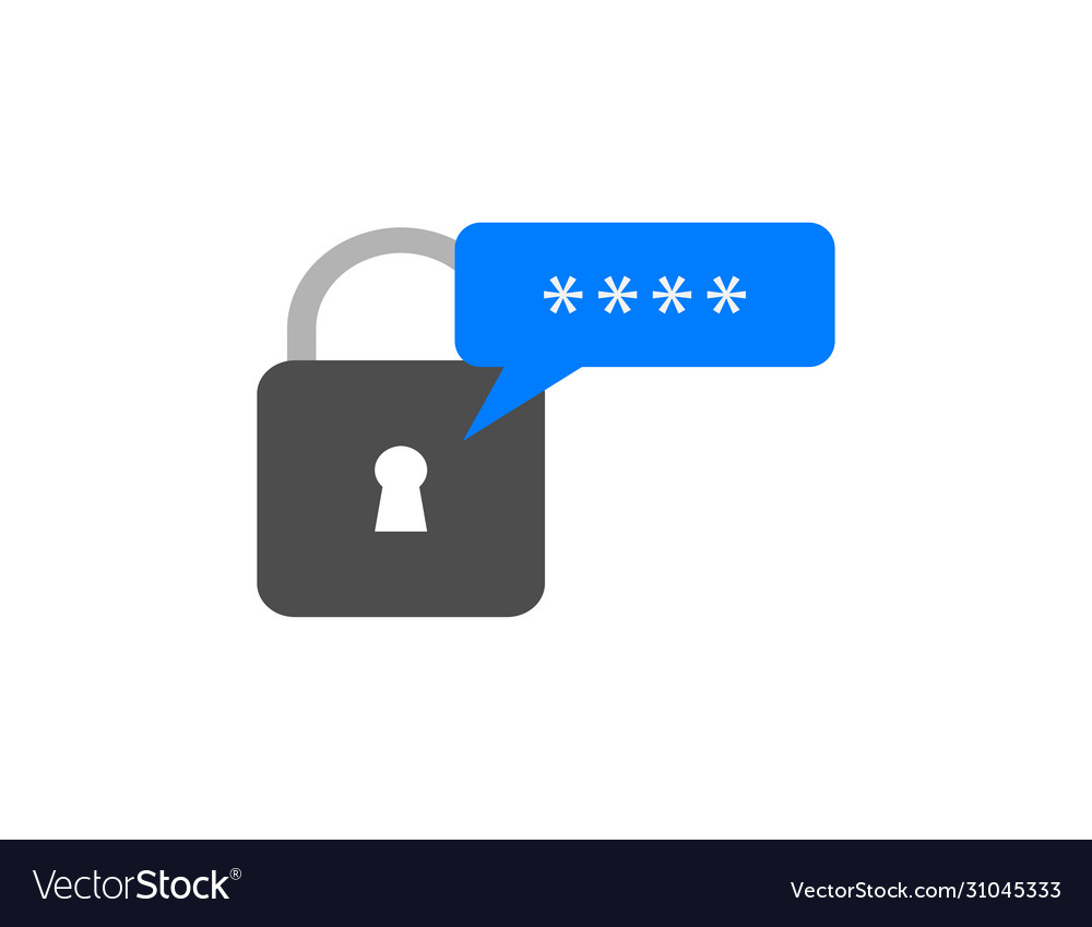 Lock bubble for concept design data protection vector image Lock bubble for concept design data protection