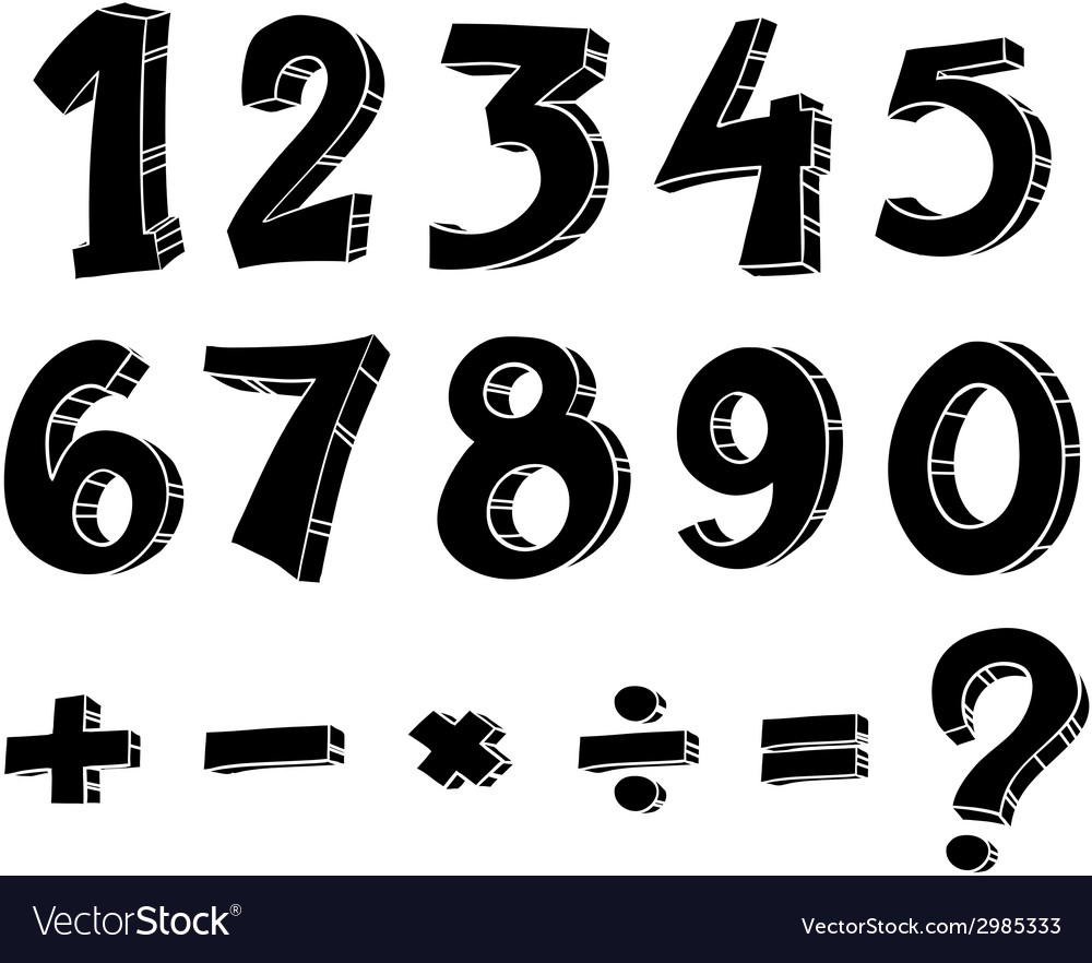 Numeric figures and mathematical operations Vector Image
