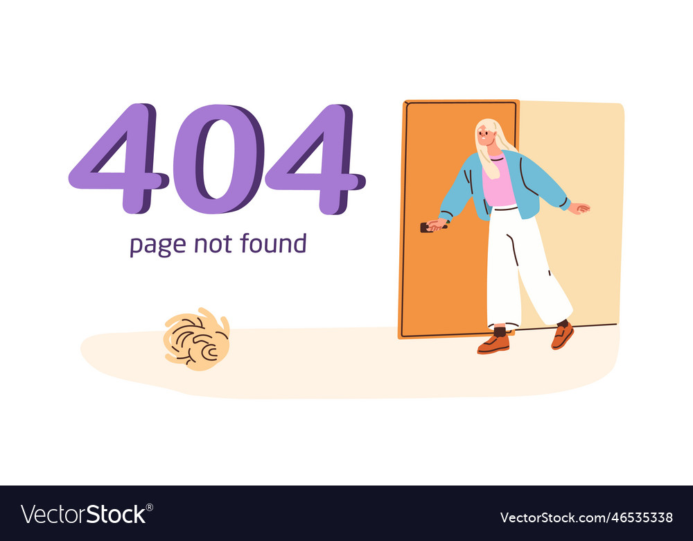 404 web page not found error website message vector image 404 web page not found error website message