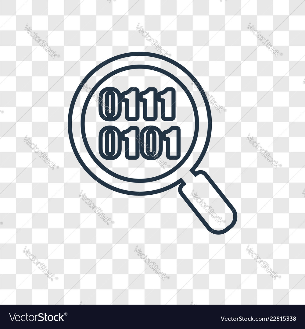 Binärcode Konzept lineare Ikone isoliert vector image Binärcode Konzept lineare Ikone isoliert