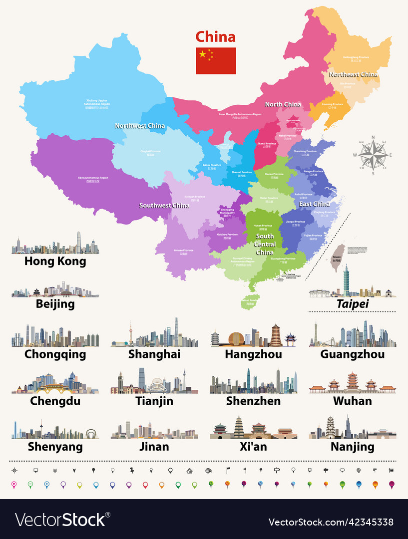 China Stadt Skyline Karte