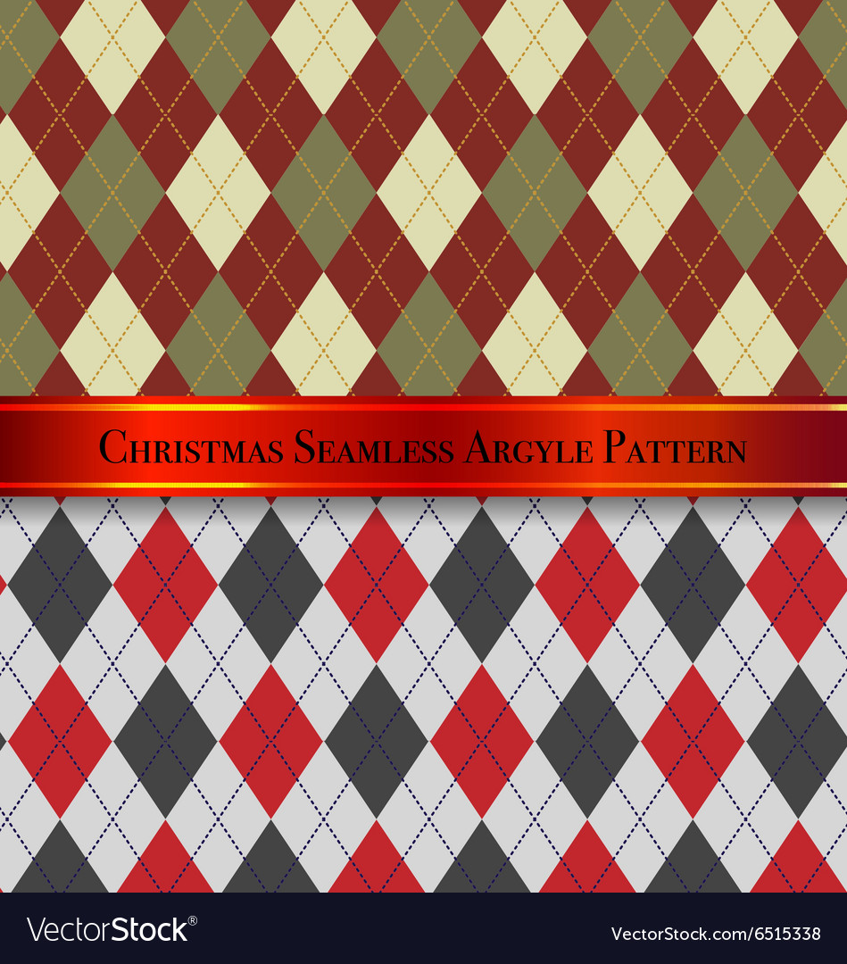 Christmas seamless argyle pattern design set 3