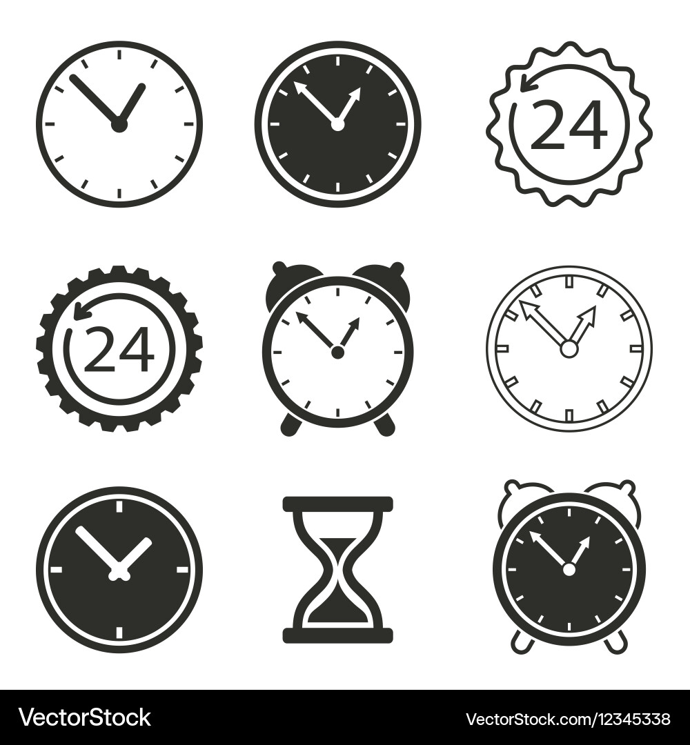 Clock icon set Royalty Free Vector Image - VectorStock