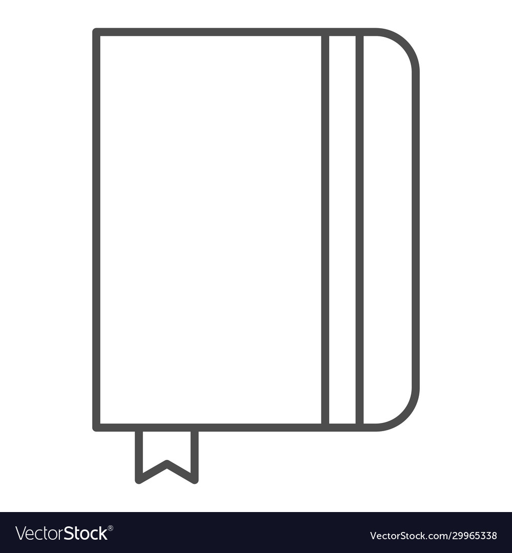 Copybook thin line icon notepad with elastic vector image Copybook thin line icon notepad with elastic