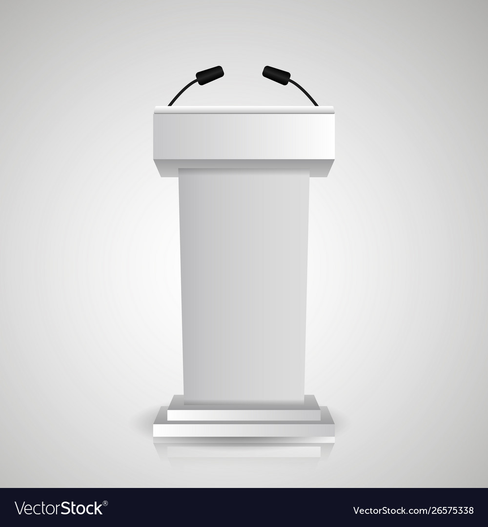 Gray stage stand or debate podium Royalty Free Vector Image