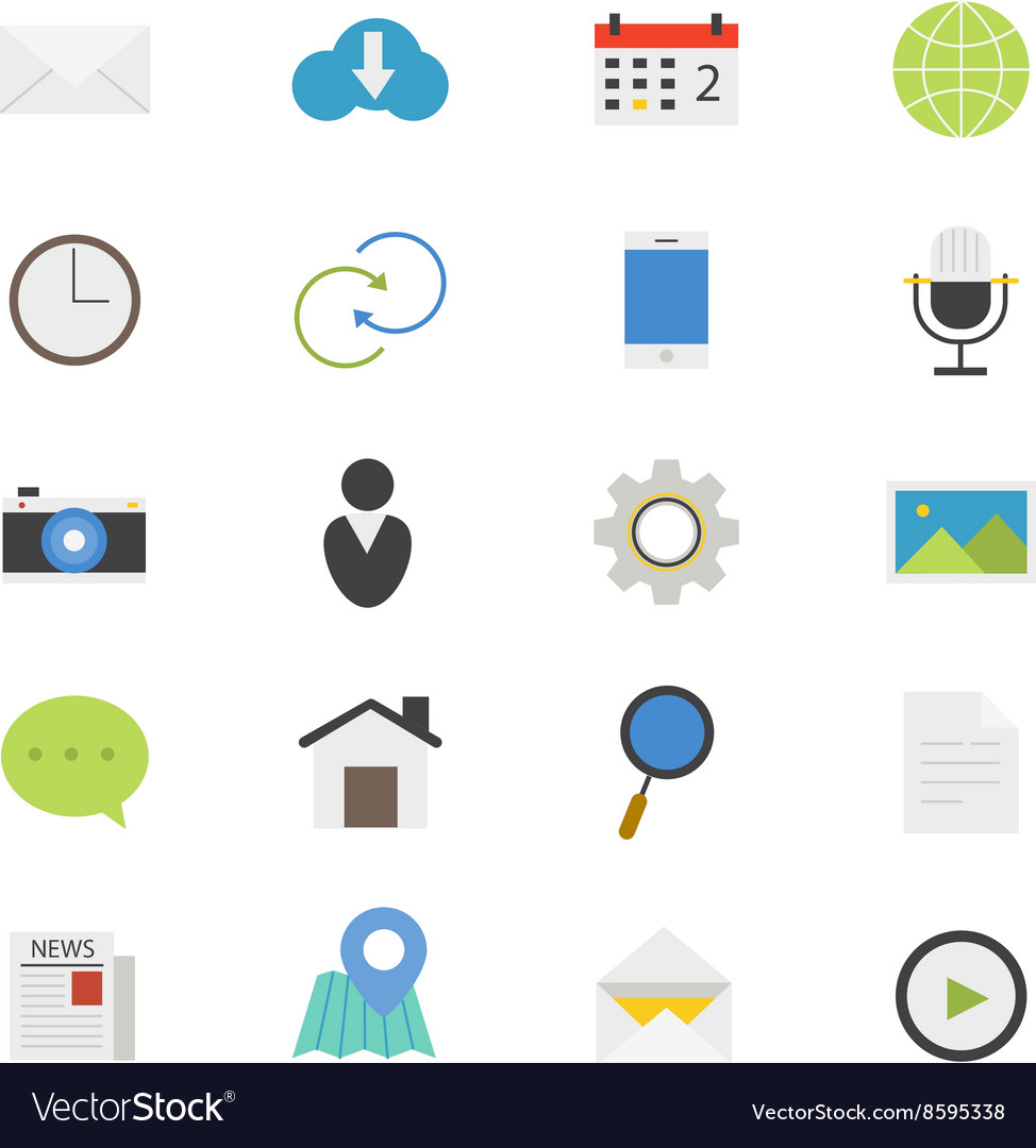 Internet web and mobile flat icons color
