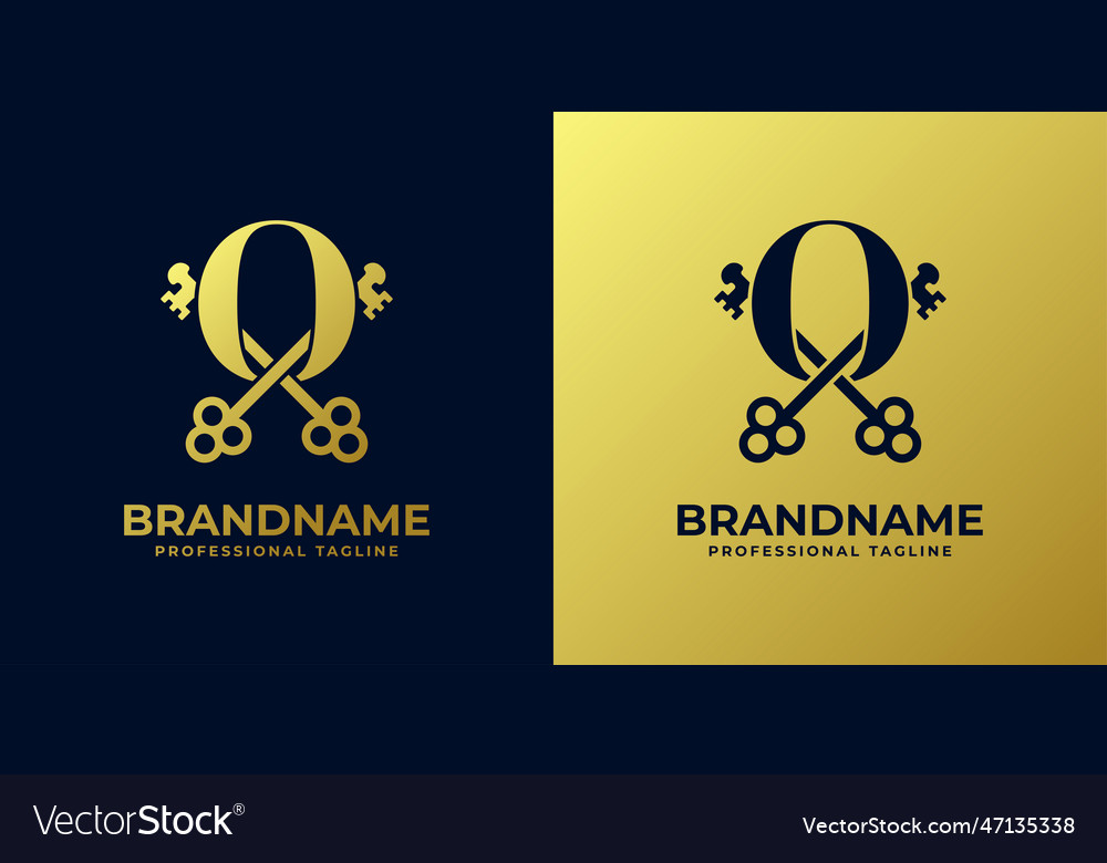 Letter o with double key logo suitable for any