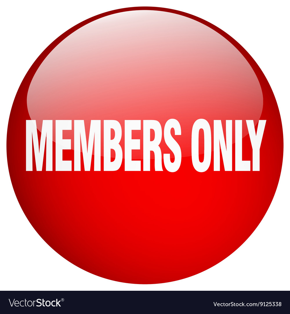 Members only red round gel isolated push button