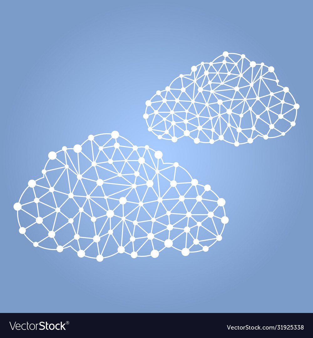 Polygonal cloud concept points different sizes vector image Polygonal cloud concept points different sizes