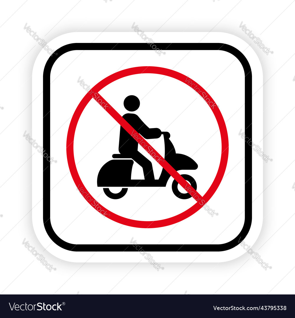 Prohibited moped road sign scooter ban black