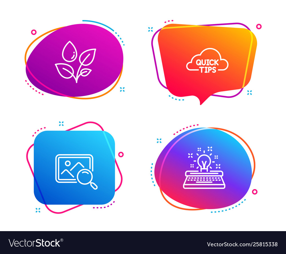 Quick tips search photo and plants watering icons