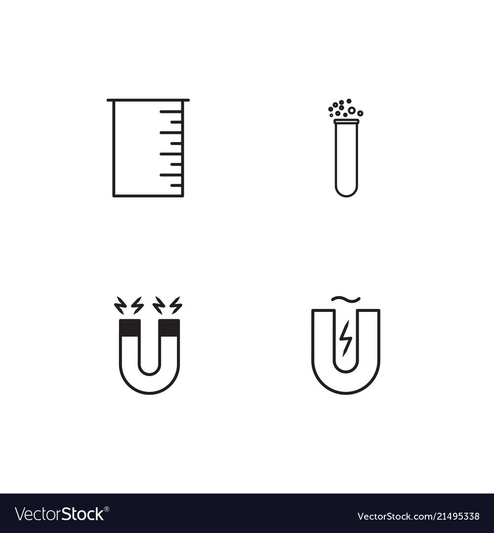 Science linear icons set simple outline