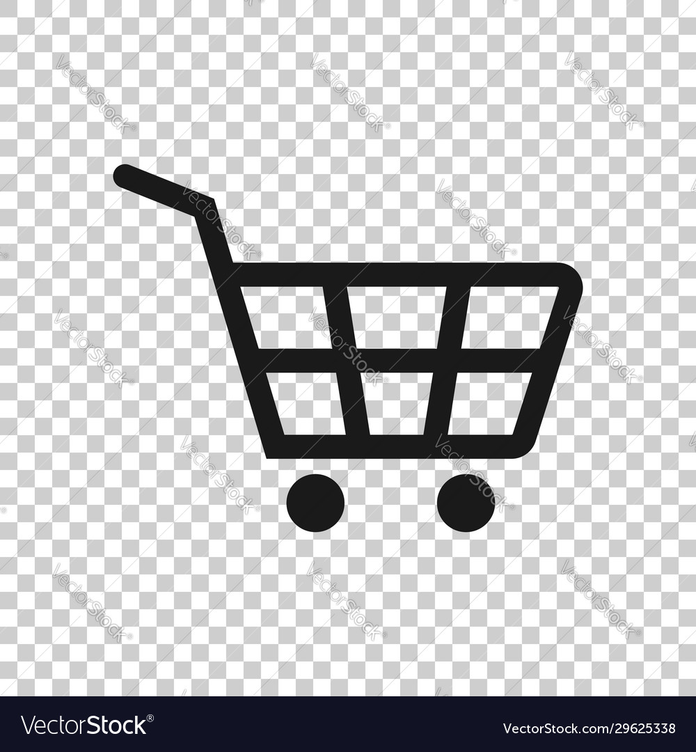 Shopping cart icon in flat style trolley on white Vector Image