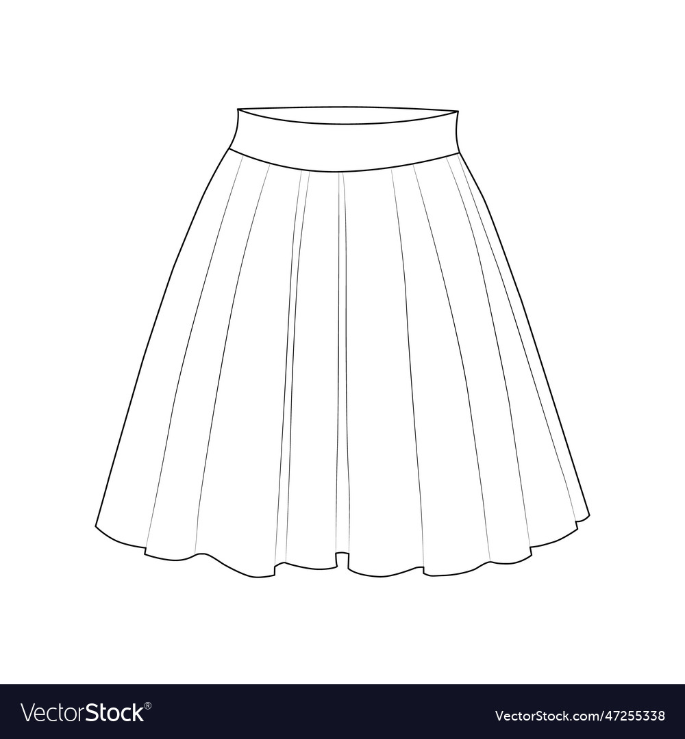 Skirt sketch on white background Royalty Free Vector Image