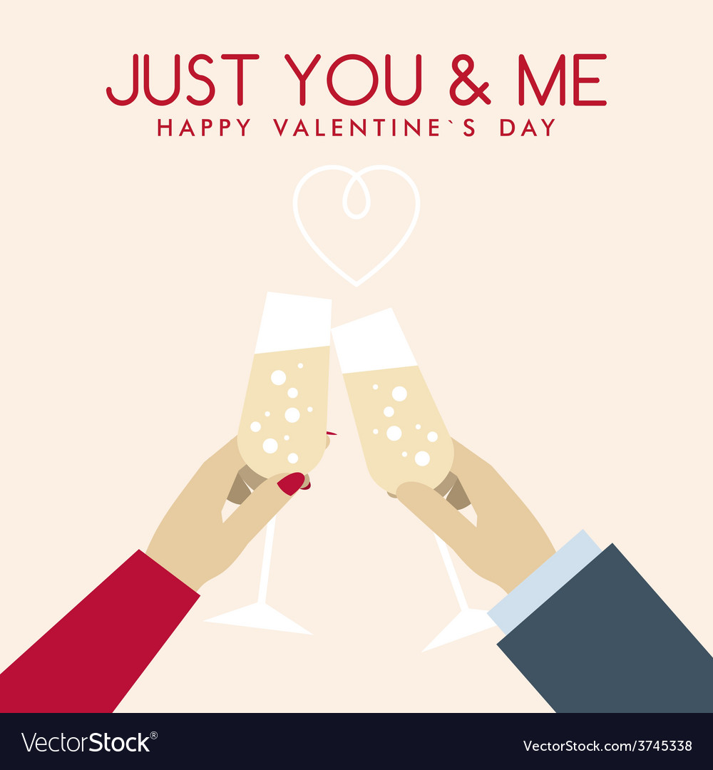 St valentines day greeting card in flat style